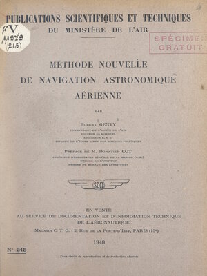 cover image of Méthode nouvelle de navigation astronomique aérienne